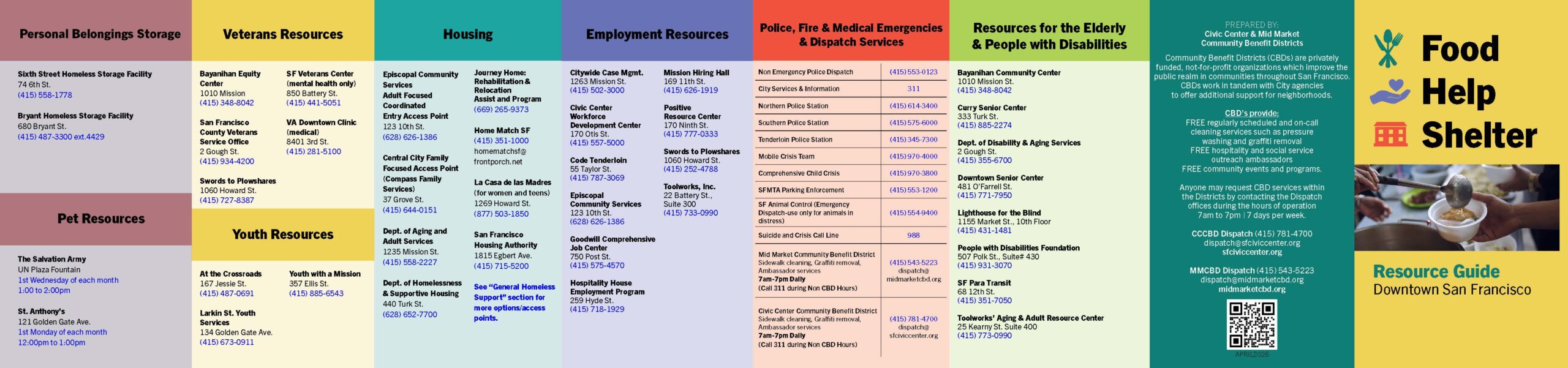 image of half of the food help shelter resource guide print out